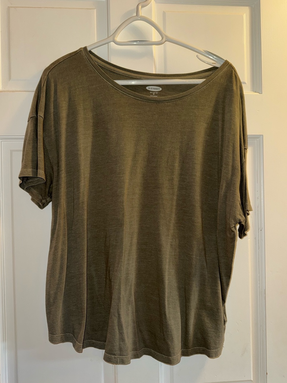 Old Navy Olive Short-Sleeve Relaxed Crew Tee
